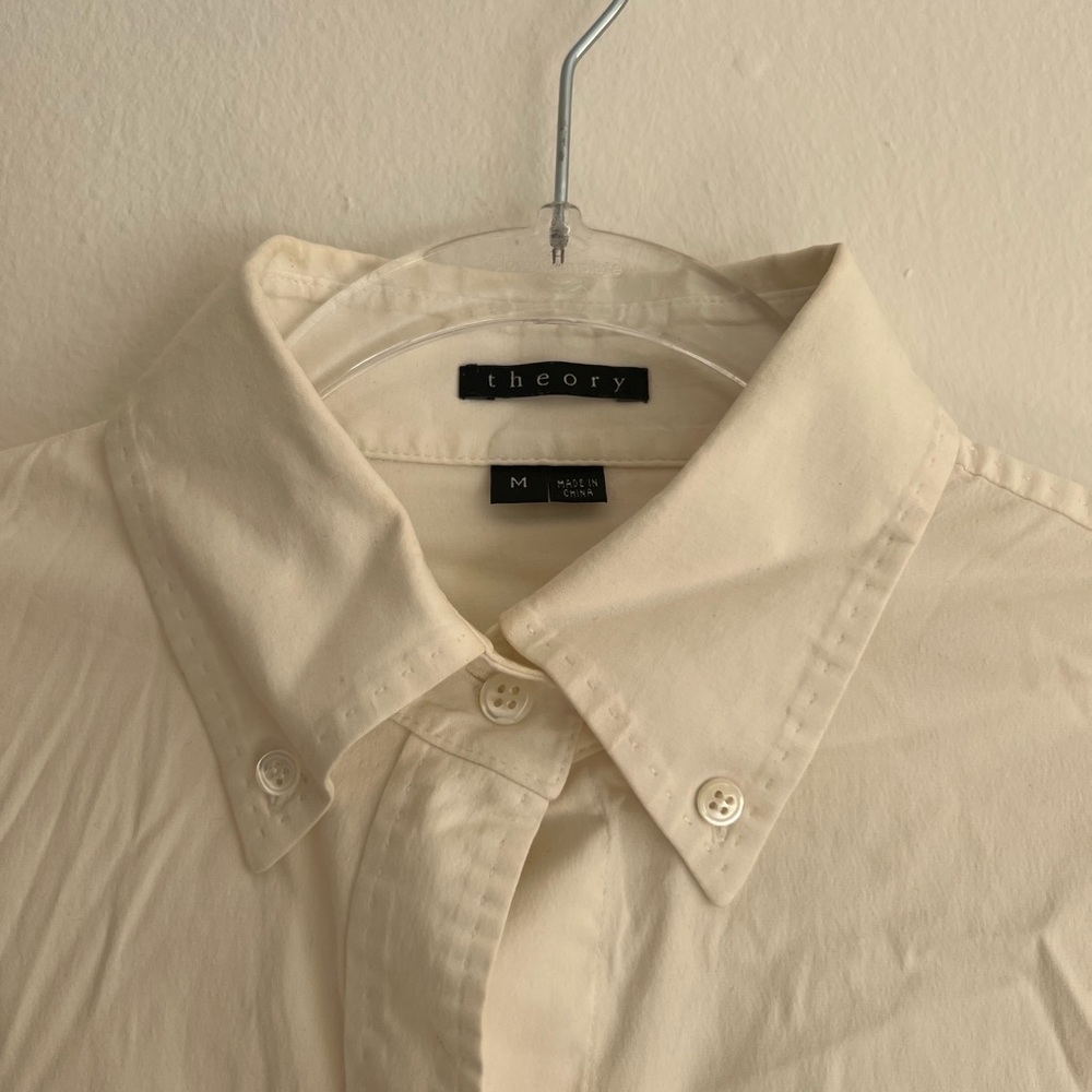 Vintage White Theory Button Down Size Medium - image 2